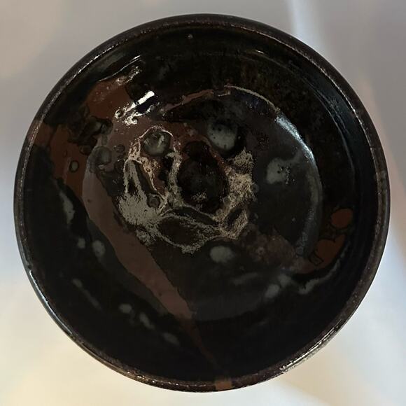 VTG Vintage Signed Brown Ceramic Retro Brown Bowl Spongewear Glazed Pottery - Picture 8 of 15